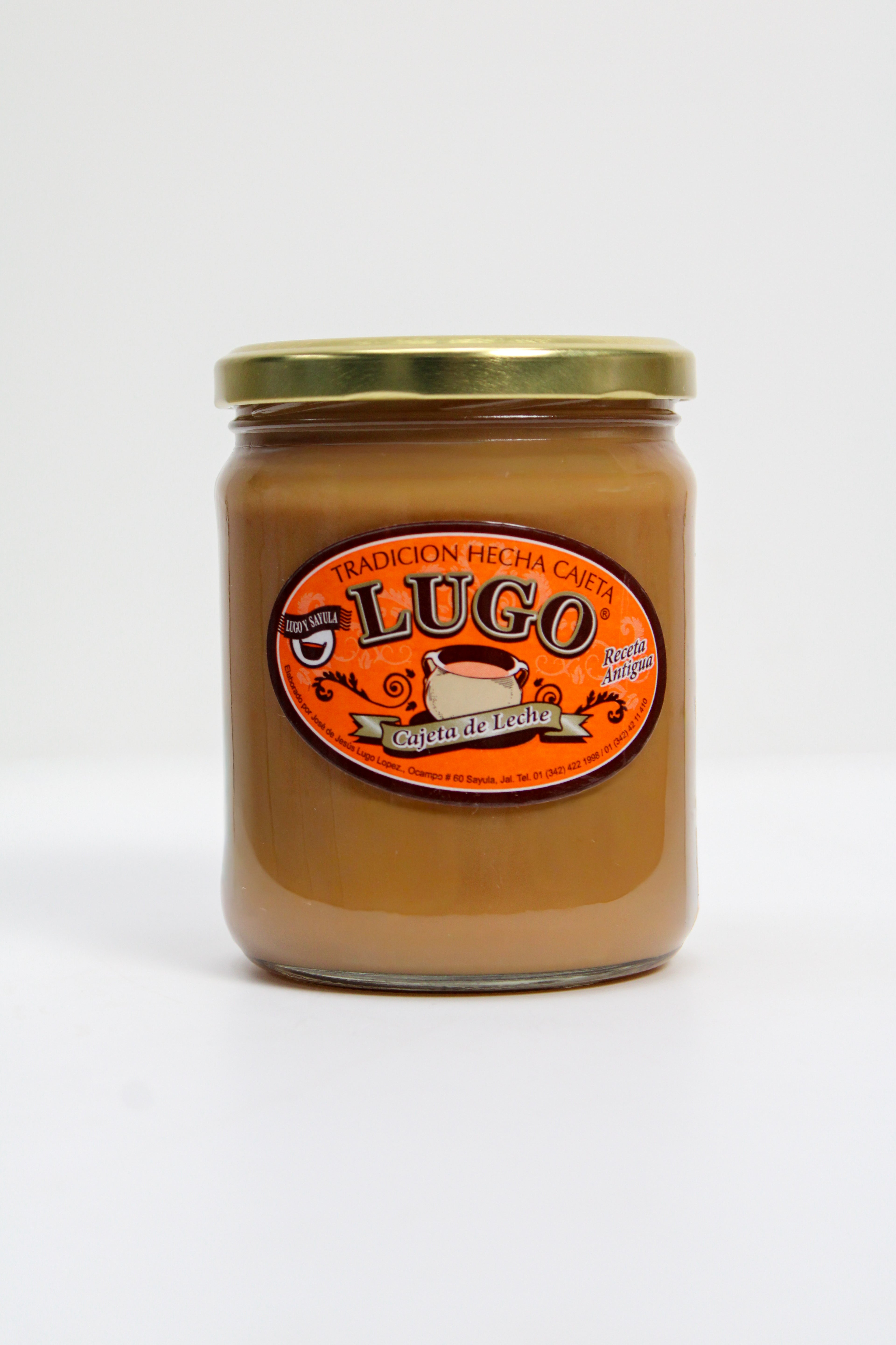 Cajeta artesanal Lugo en frasco mediano