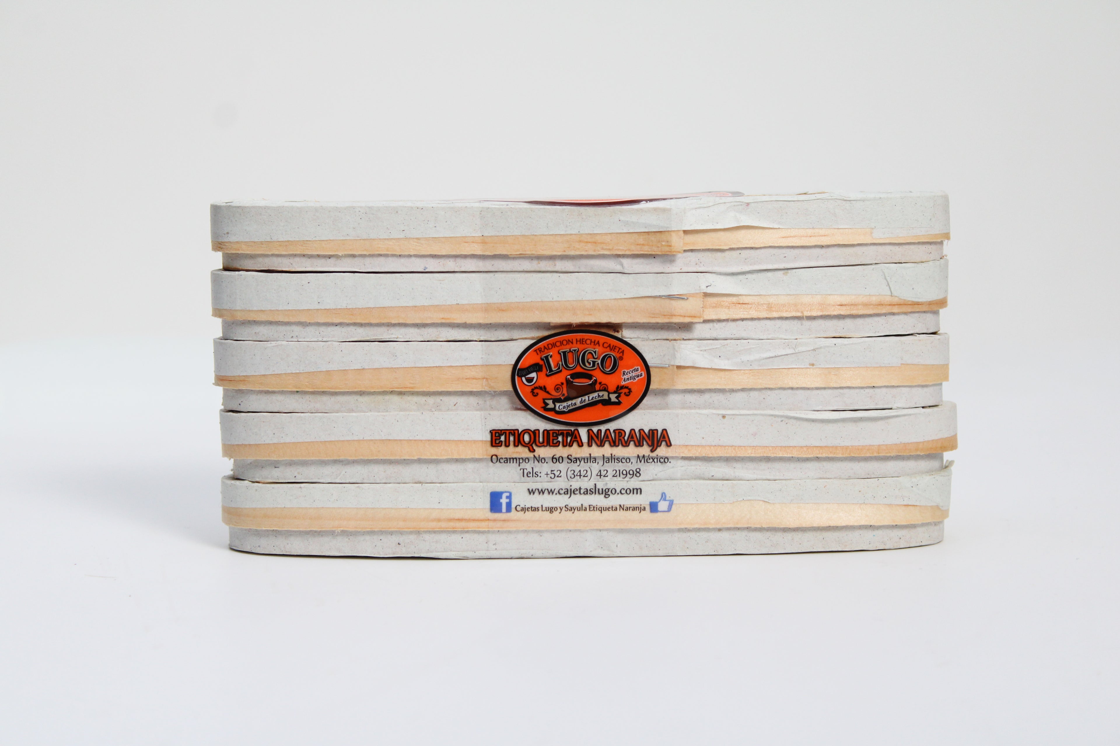 Paquete de cajeta Lugo artesanal tamaño grande empaque madera