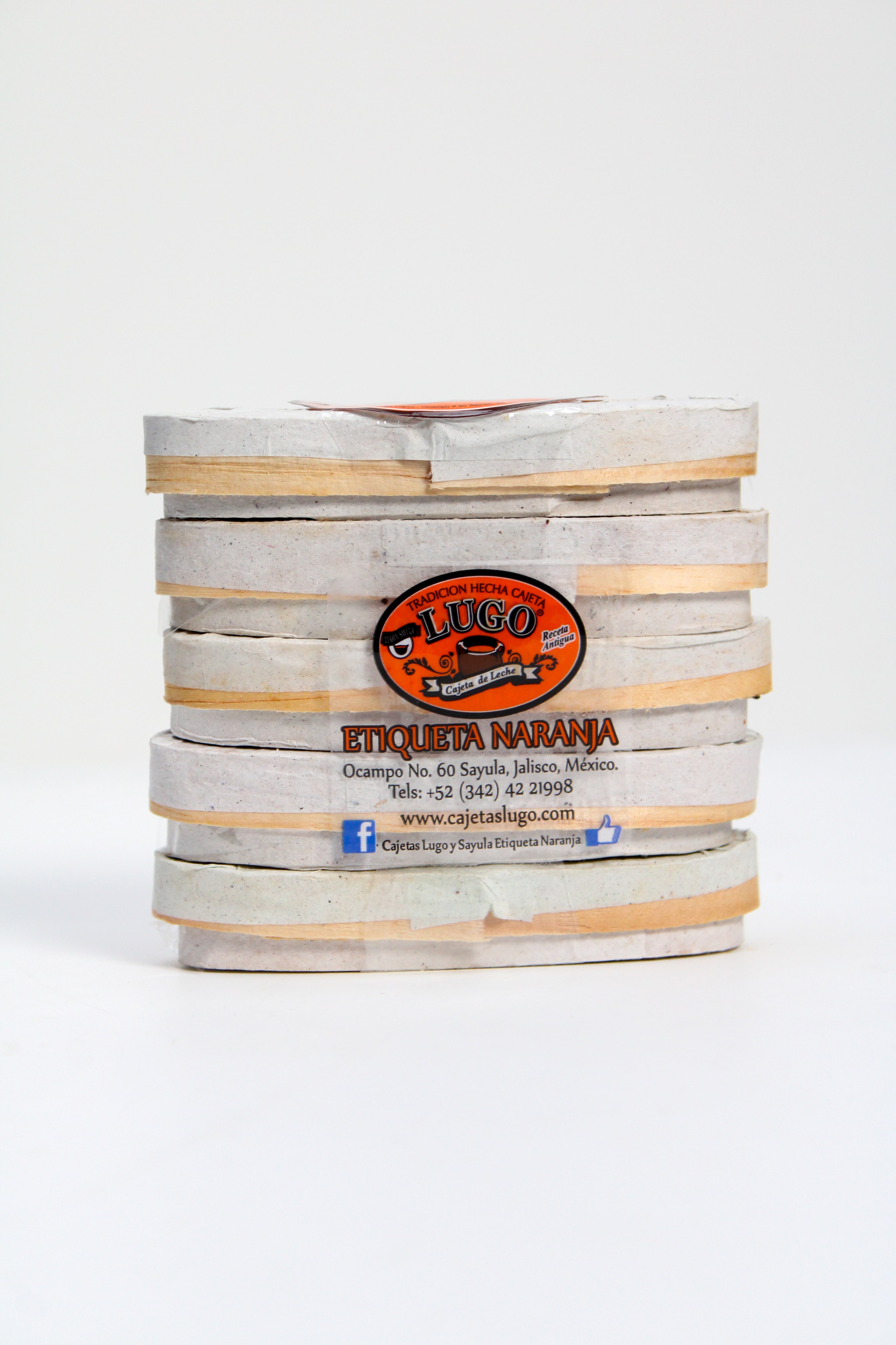 Paquete de cajeta Lugo artesanal tamaño mini empaque madera