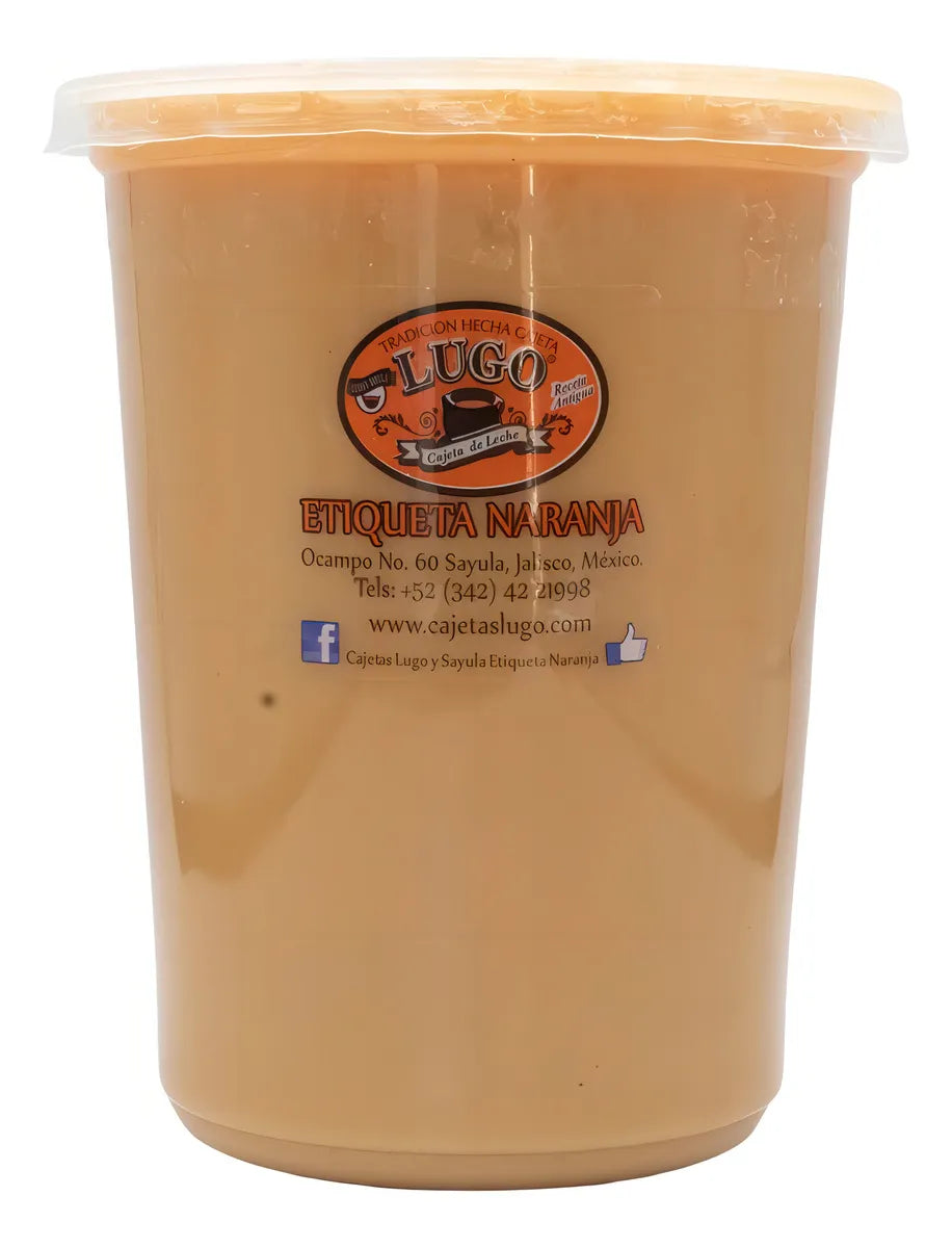 Original Cajeta Lugo Etiqueta Naranja, Cajeta artesanal de Sayula Bote 1 Litro