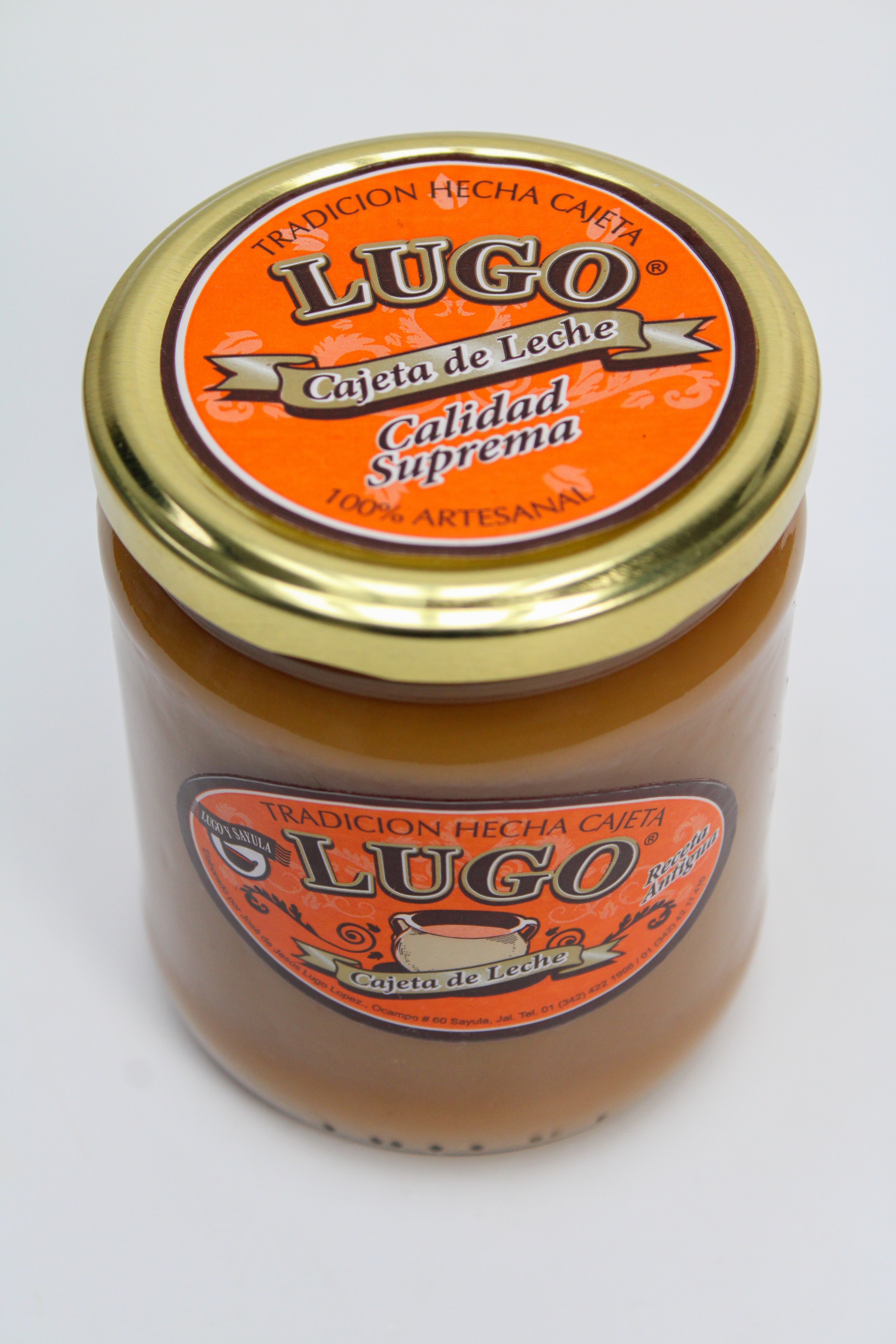 Cajeta artesanal Lugo en frasco mediano