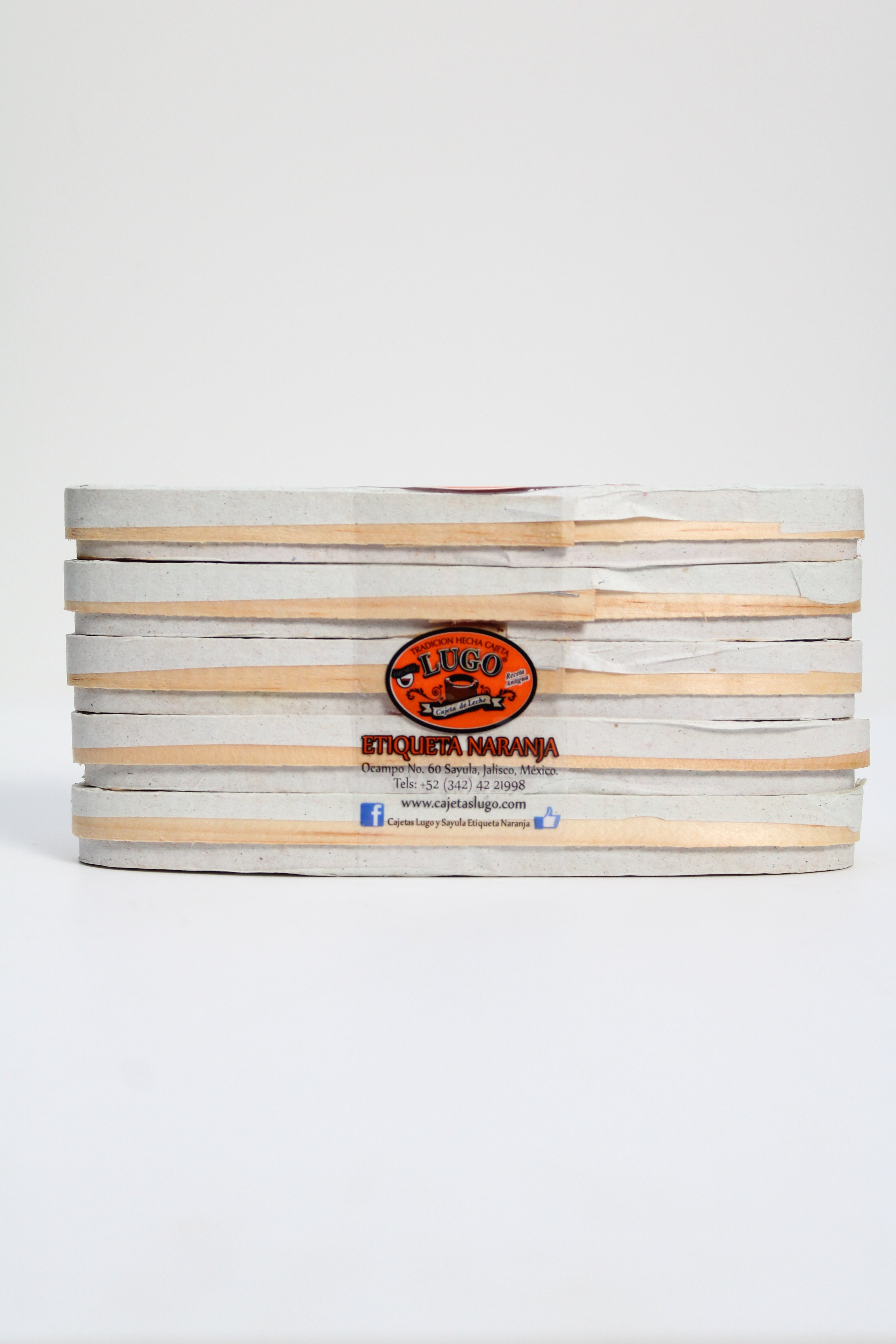 Paquete de cajeta Lugo artesanal tamaño grande empaque madera