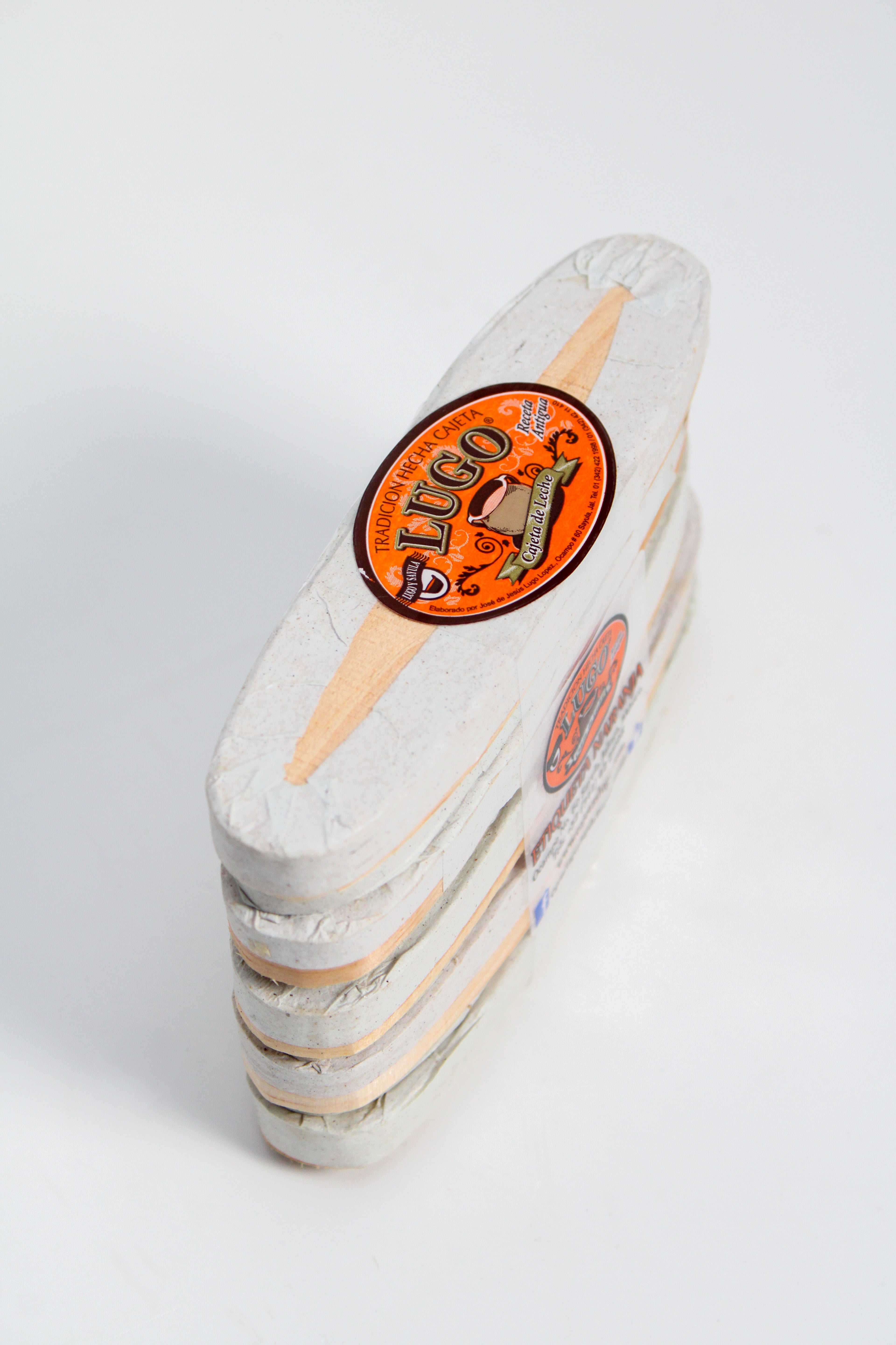 Paquete de cajeta Lugo artesanal tamaño mini empaque madera