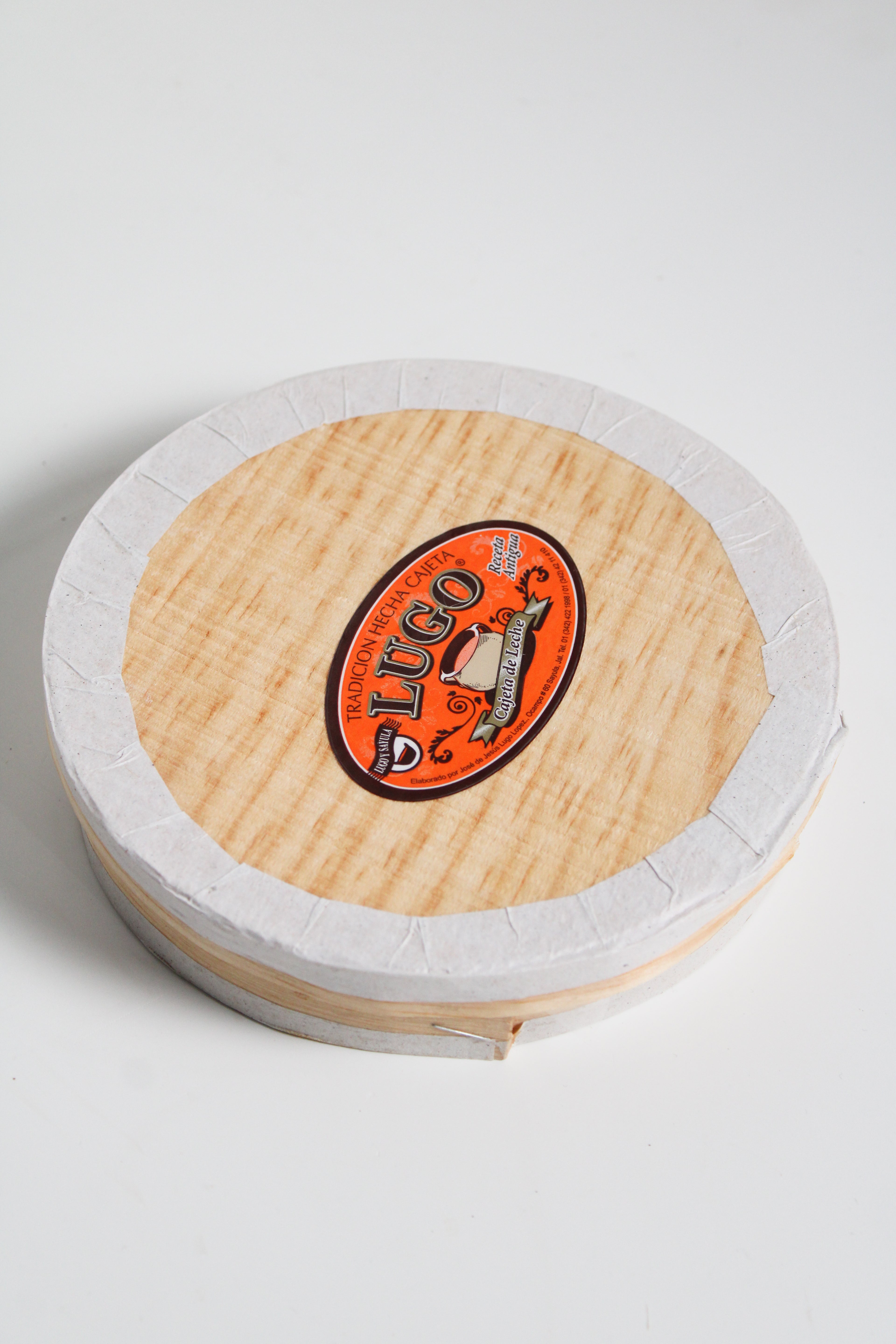 Cajeta artesanal Lugo en envase redondo extra grande